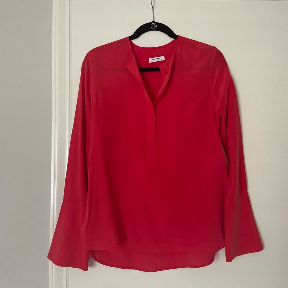 Equipment Red XS silk button up blouse
